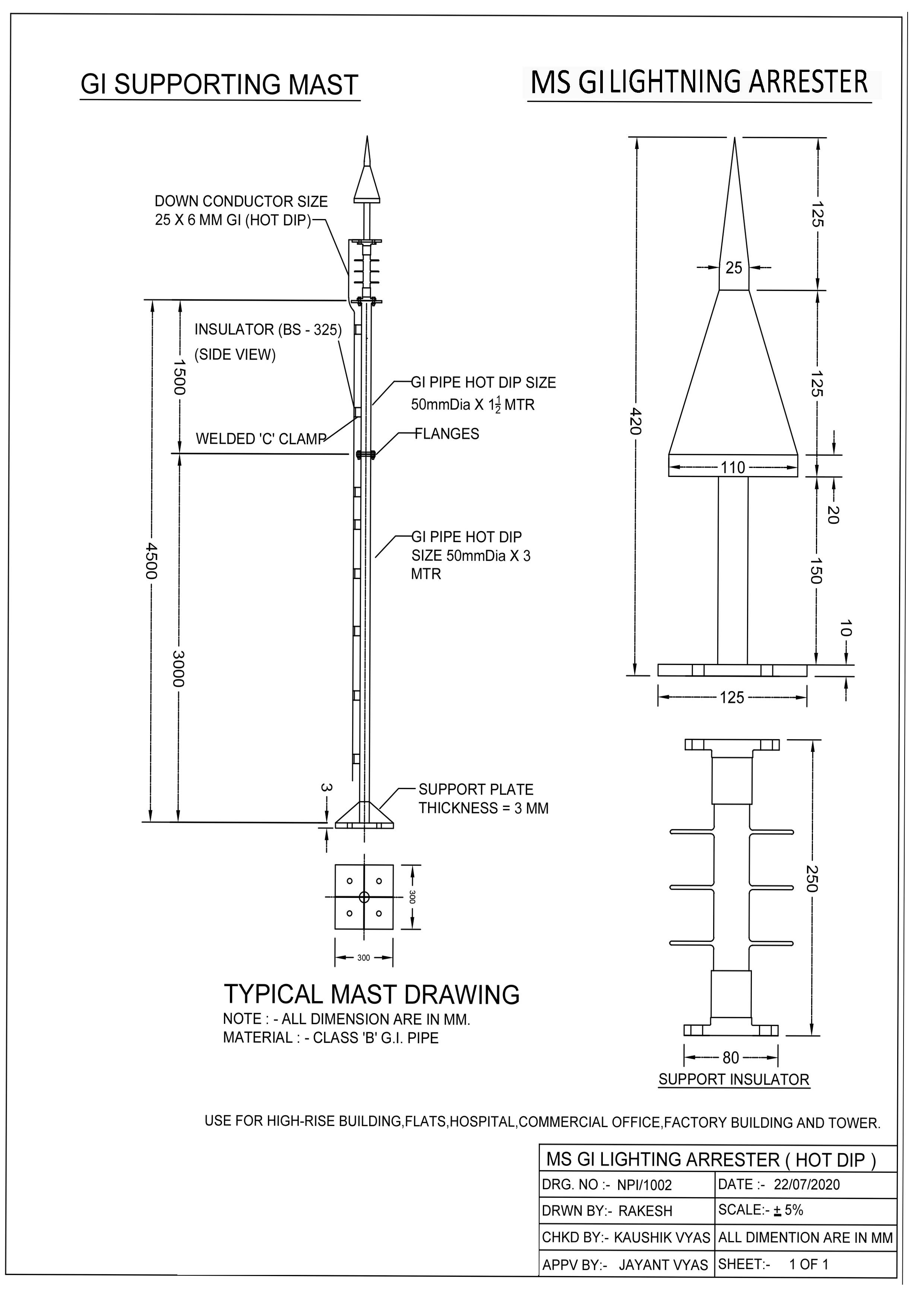 Building Lightning Arrester In Gujarat, Conventional Type Lightning Arrester In Gujarat